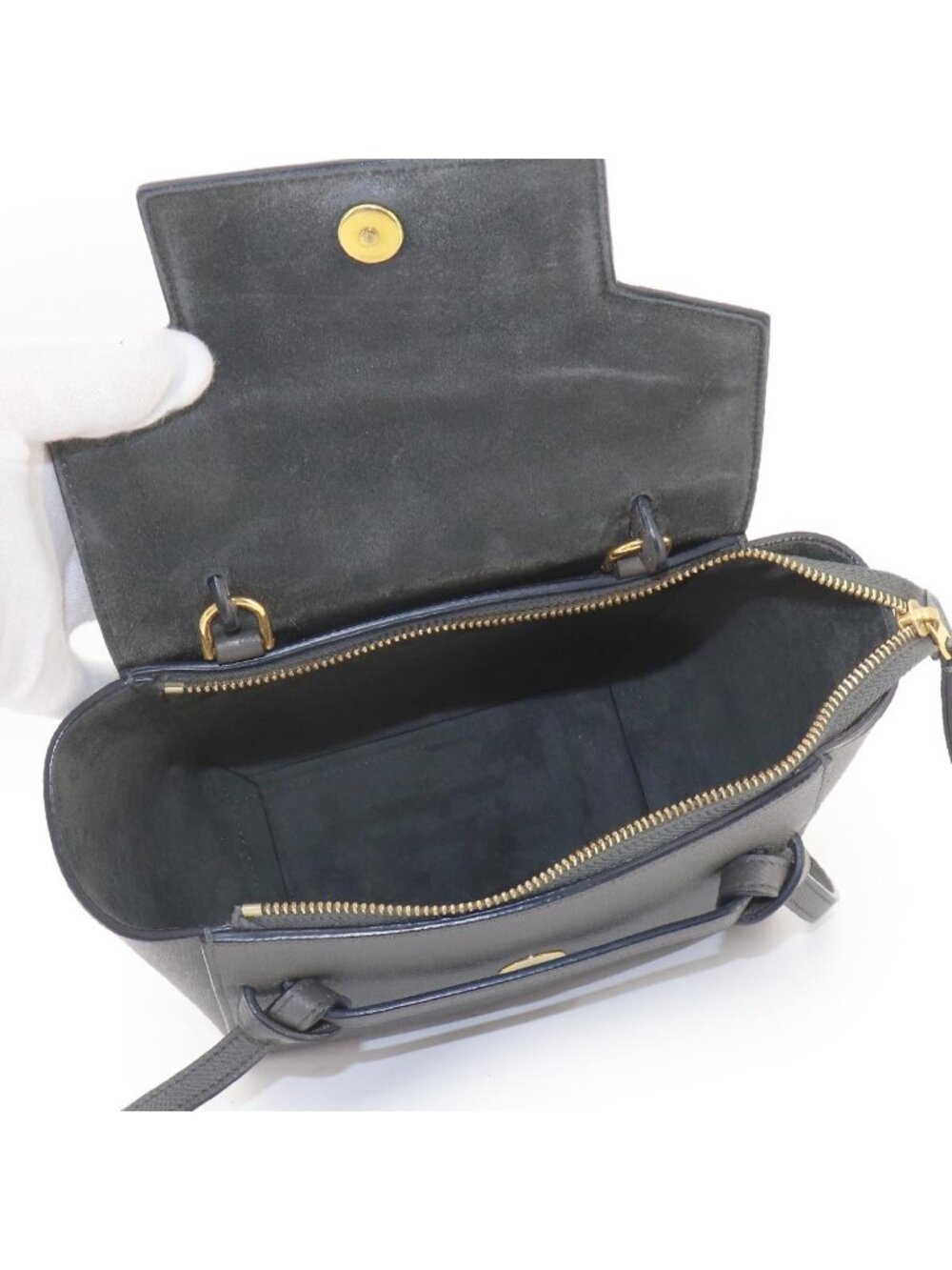 ★SOLD★ Celine Belt Bag Nano 2-Way Leather Gray - Picture 7 of 10